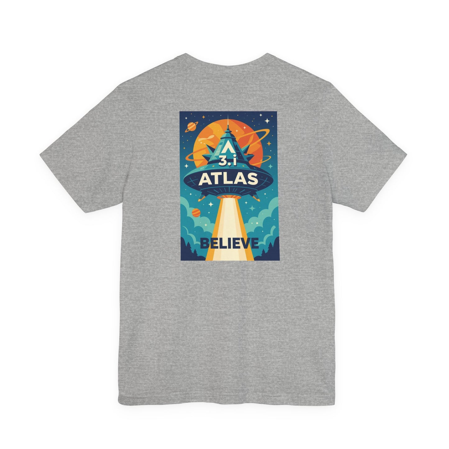 Alien Wear: Galaxy-Inspired Tee – 'Believe' Atlas Design