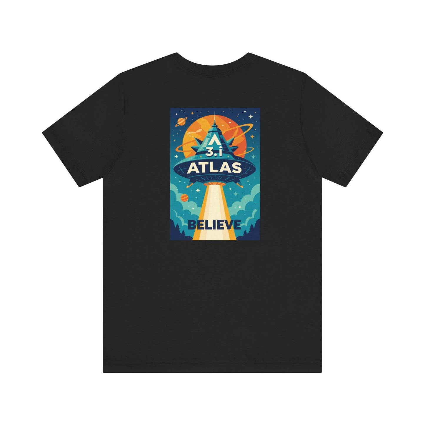 Alien Wear: Galaxy-Inspired Tee – 'Believe' Atlas Design