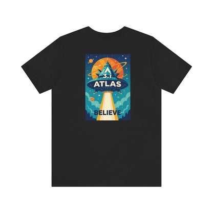 Alien Wear: Galaxy-Inspired Tee – 'Believe' Atlas Design