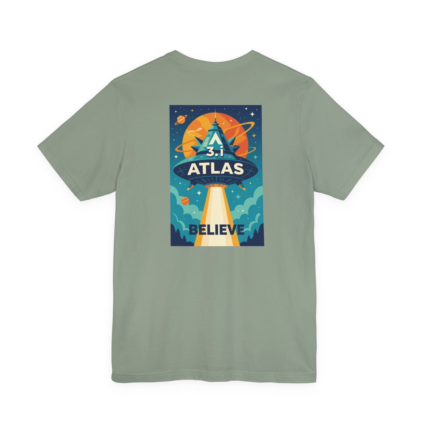 Alien Wear: Galaxy-Inspired Tee – 'Believe' Atlas Design