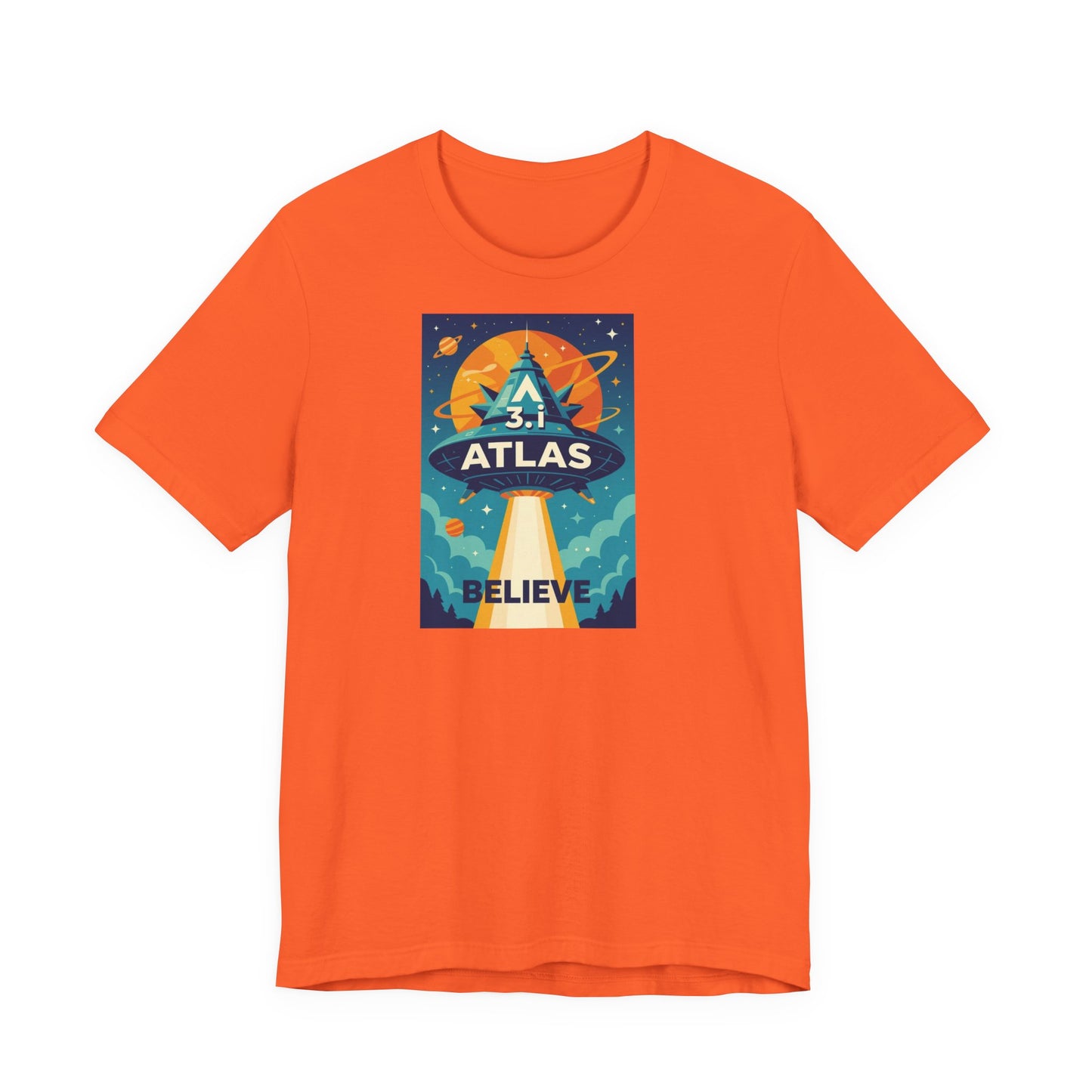 Alien Wear: Galaxy-Inspired Tee – 'Believe' Atlas Design
