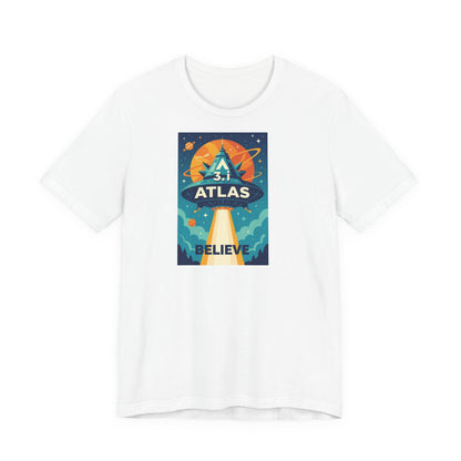 Alien Wear: Galaxy-Inspired Tee – 'Believe' Atlas Design