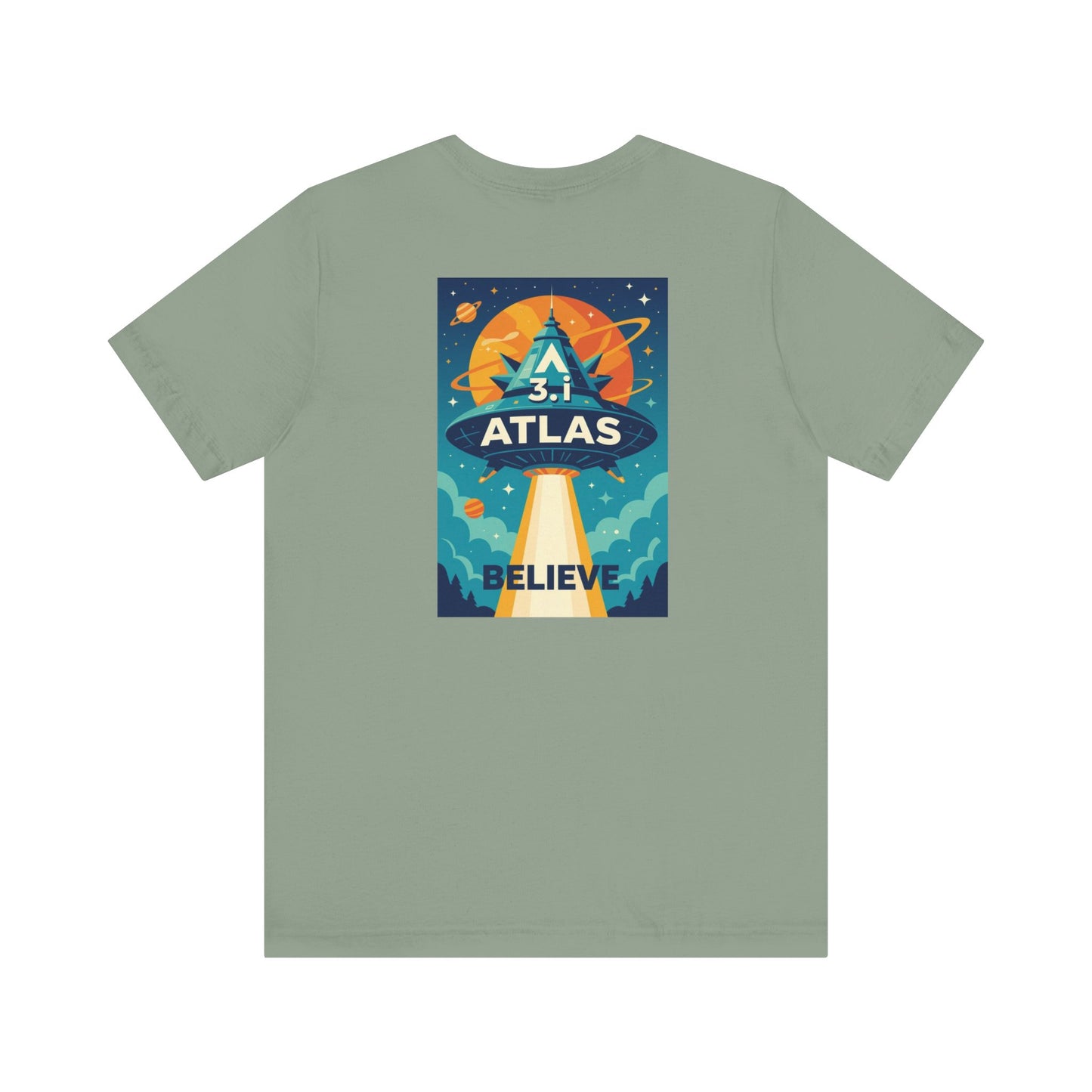 Alien Wear: Galaxy-Inspired Tee – 'Believe' Atlas Design