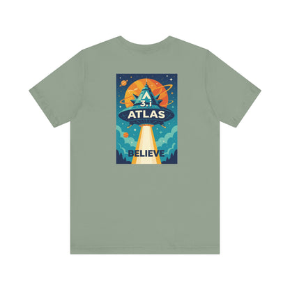 Alien Wear: Galaxy-Inspired Tee – 'Believe' Atlas Design