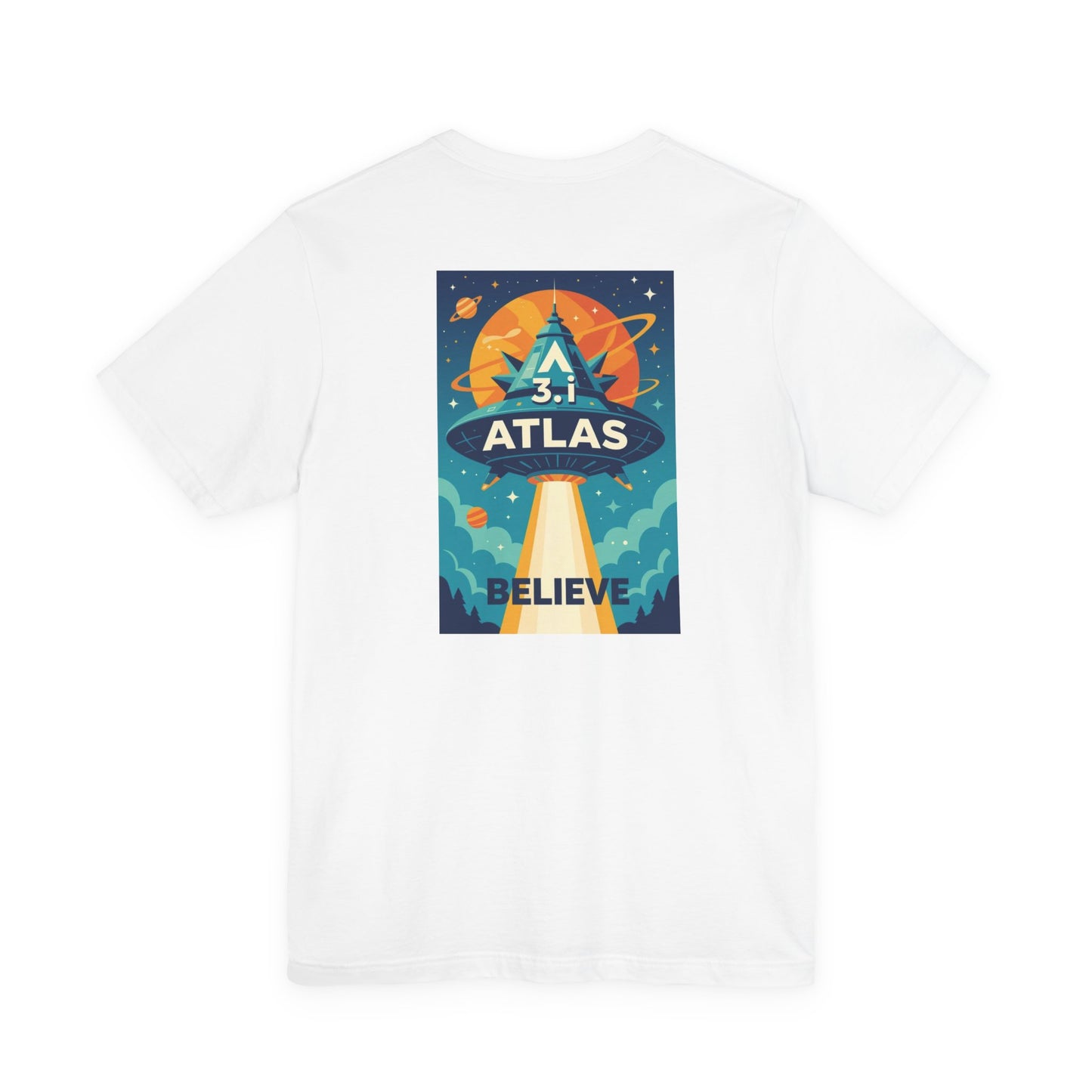 Alien Wear: Galaxy-Inspired Tee – 'Believe' Atlas Design
