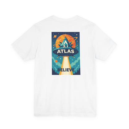 Alien Wear: Galaxy-Inspired Tee – 'Believe' Atlas Design