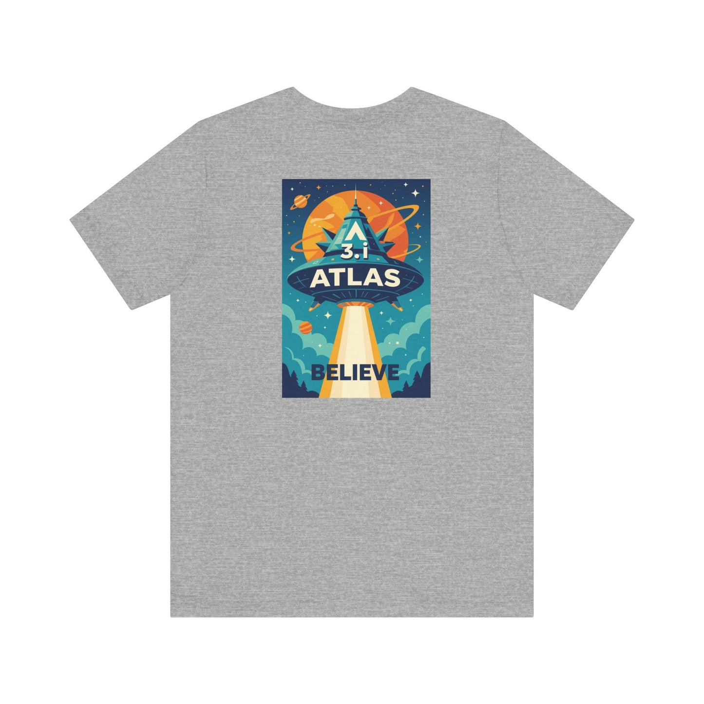 Alien Wear: Galaxy-Inspired Tee – 'Believe' Atlas Design
