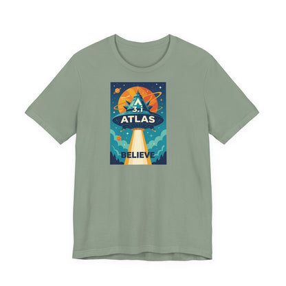Alien Wear: Galaxy-Inspired Tee – 'Believe' Atlas Design