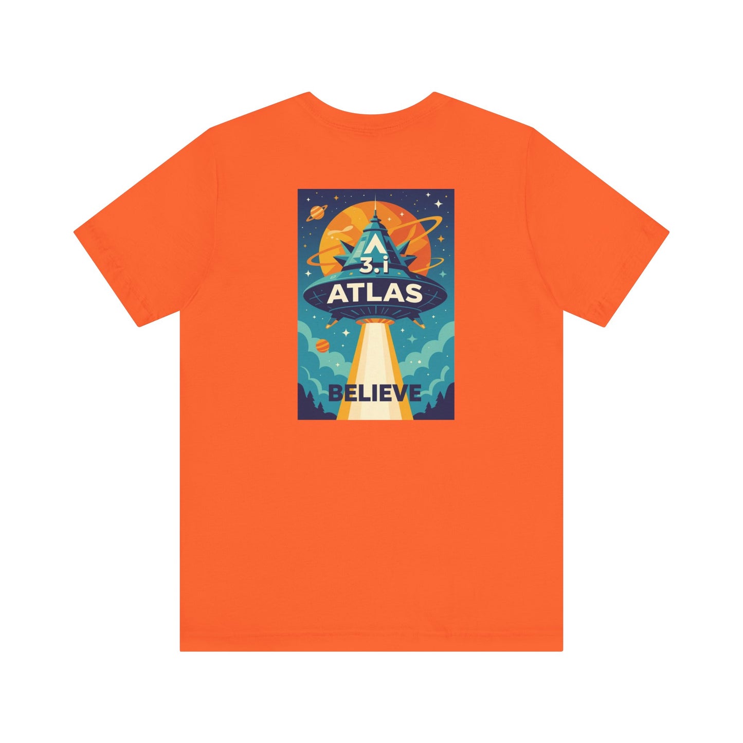 Alien Wear: Galaxy-Inspired Tee – 'Believe' Atlas Design