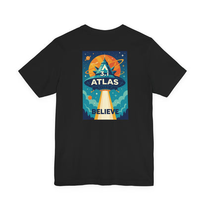Alien Wear: Galaxy-Inspired Tee – 'Believe' Atlas Design