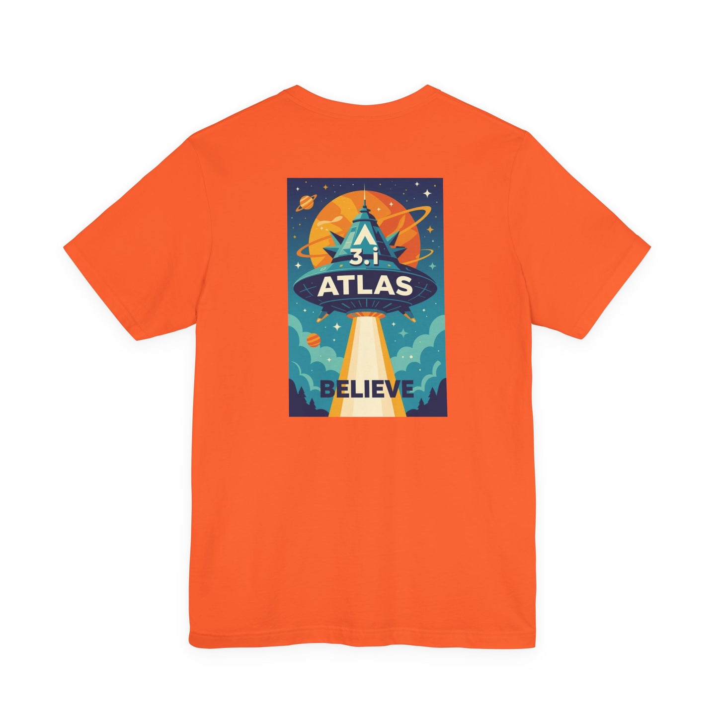 Alien Wear: Galaxy-Inspired Tee – 'Believe' Atlas Design