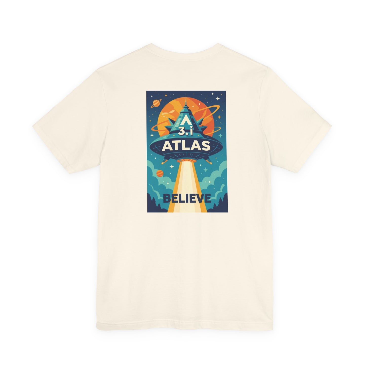 Alien Wear: Galaxy-Inspired Tee – 'Believe' Atlas Design