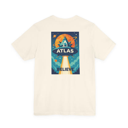 Alien Wear: Galaxy-Inspired Tee – 'Believe' Atlas Design